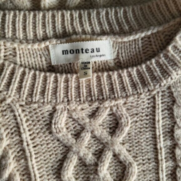 Women's neutral knit sweater Sz Small - Picture 3 of 12